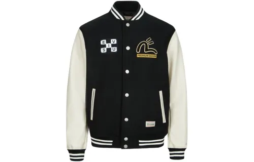 EVISU Daruma Appliqué Wool Baseball Jacket