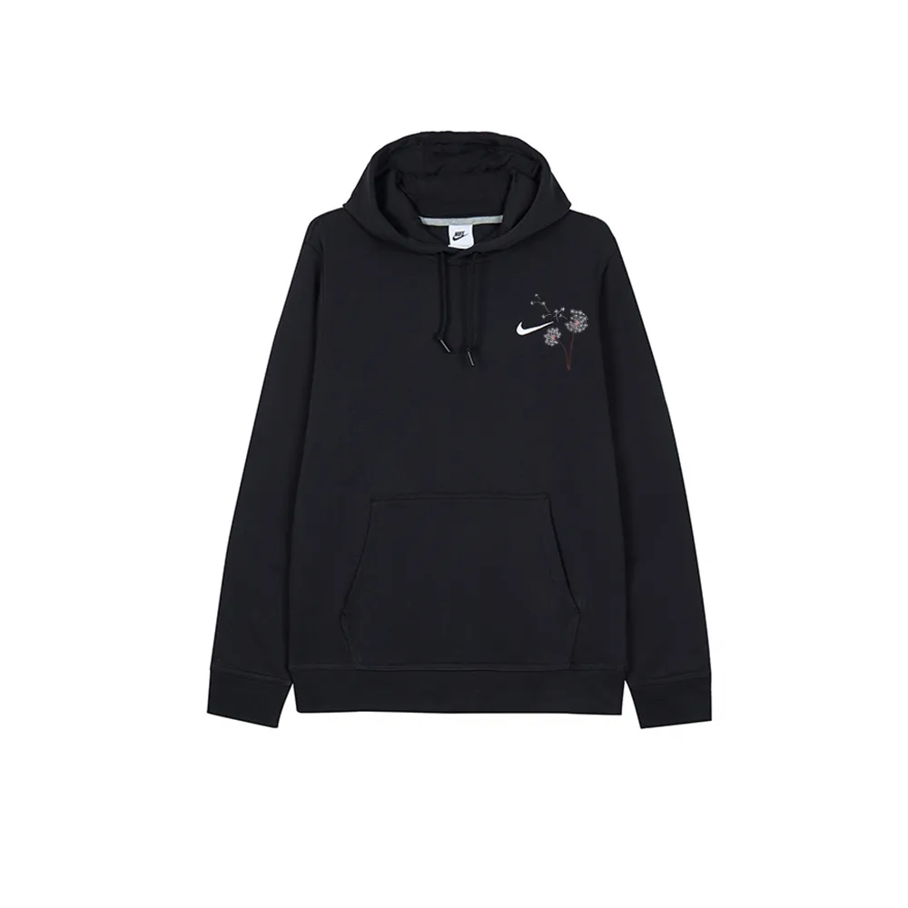 Nike Sheep Spring Small Flower Hooded Fleece Lined Comfortable Long Sleeved Sweatshirt Men's Black
