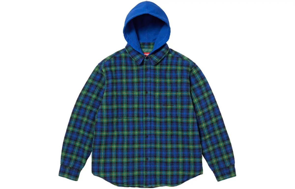 Supreme Tartan Flannel Hooded Shirt