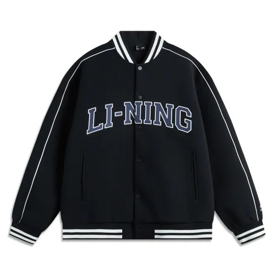 Li Ning Sports Fashion Collection Baseball Jacket Unisex Black