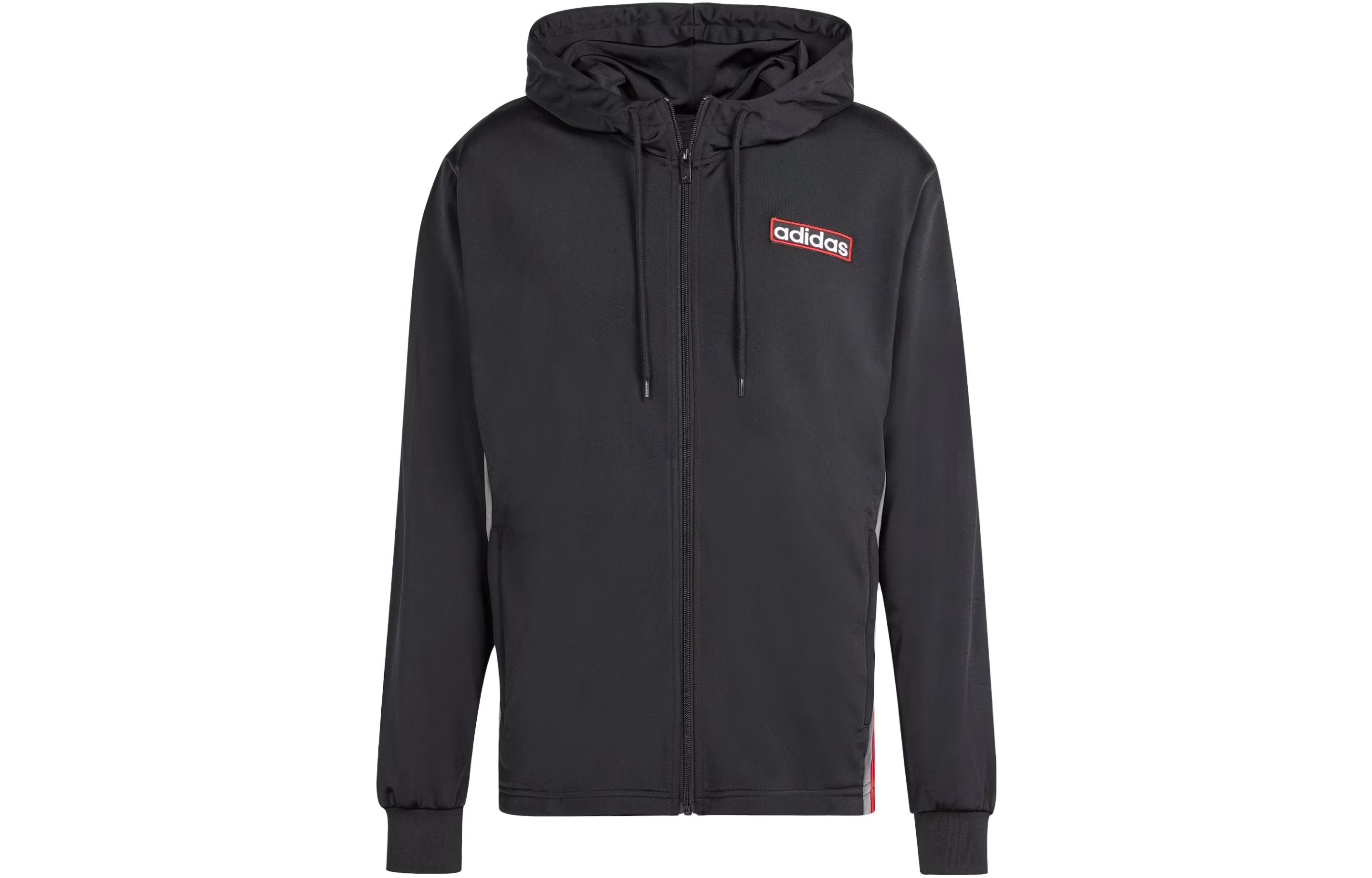 Adidas Originals logo-embroidered zipped hoodie