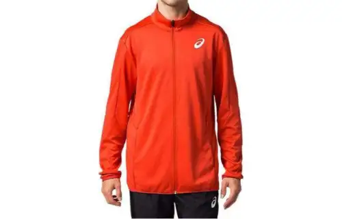 ASICS Jackets Men's Red Stand Collar Moderate Other