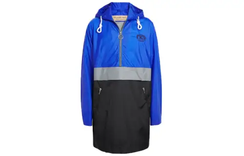 Burberry Parka Coats Men's Blue Hooded Moderate