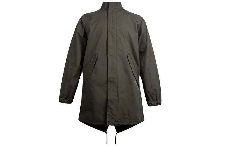 Converse Trench Coats Men's Army Green Stand Collar Moderate