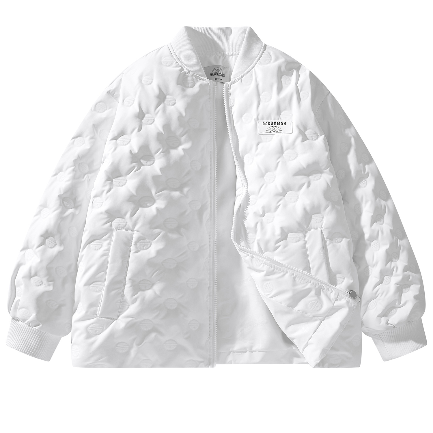 Doraemon Down Jackets Unisex Baseball Collar Thickened Puffer Jacket