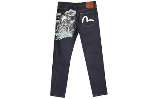 EVISU Jeans Men's Denim Blue Moderate Tapered Pants
