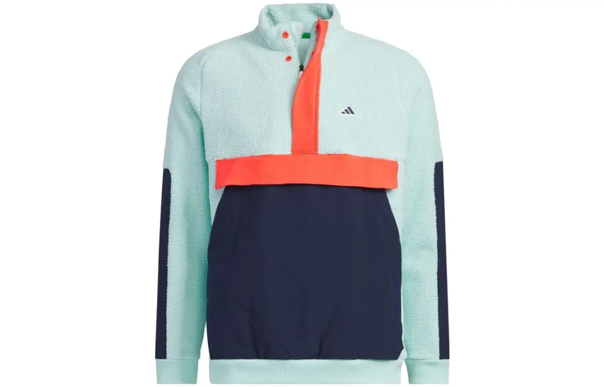 Adidas Jackets Men's Aqua Green Stand Collar Moderate Other