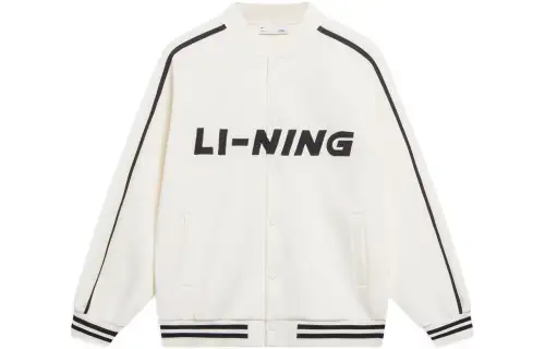 Li Ning Sports Life Collection Baseball Jacket Unisex Ivory
