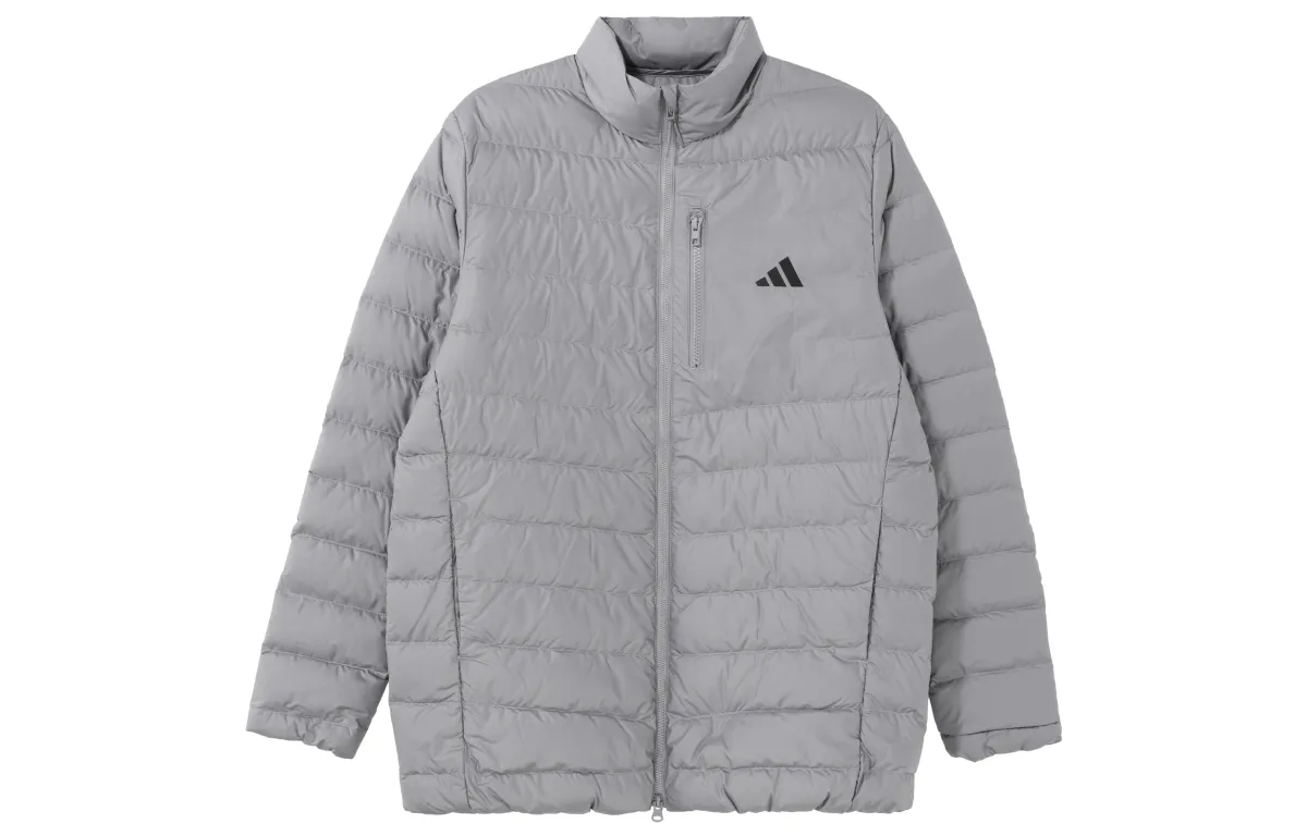 Adidas Down Jackets Men's Gray Stand Collar Moderate Other