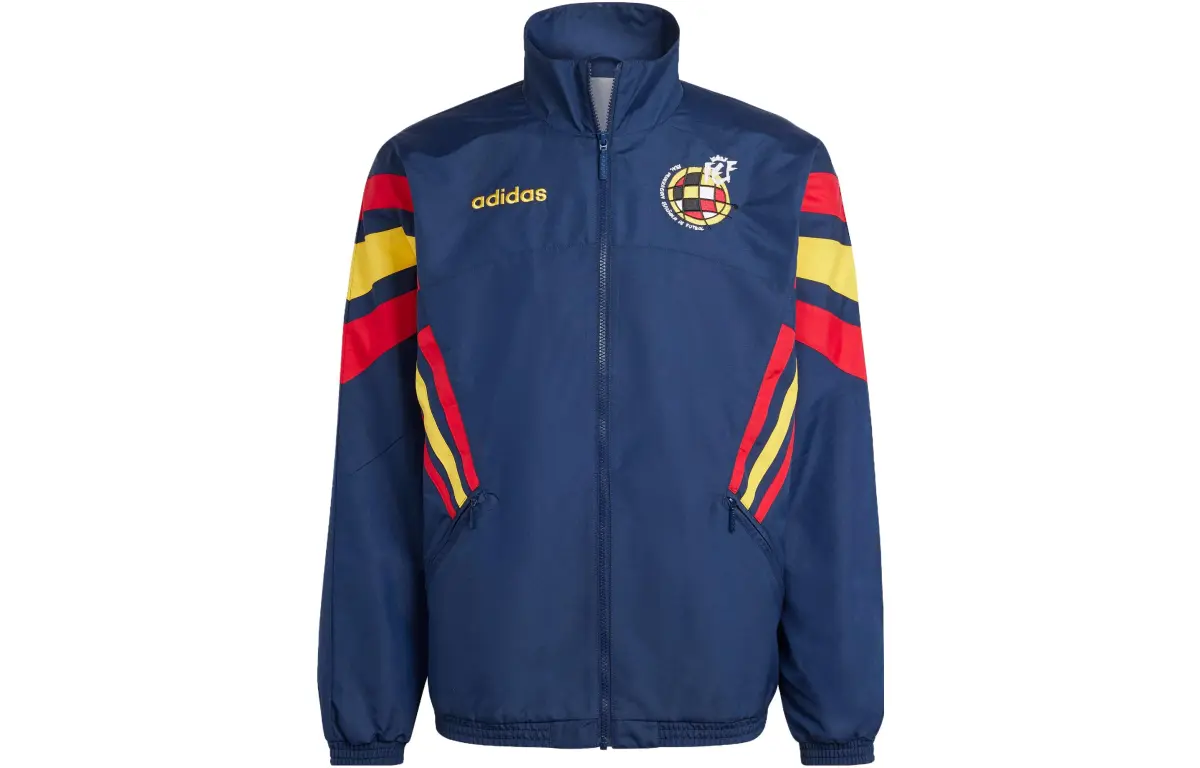 Adidas SPAIN 1996 Woven Track Jacket Retro Sports Stand Collar Jackets Men's Dark Indigo