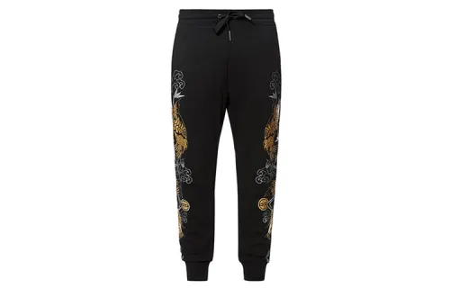 EVISU Straight Casual Pants Men's Black