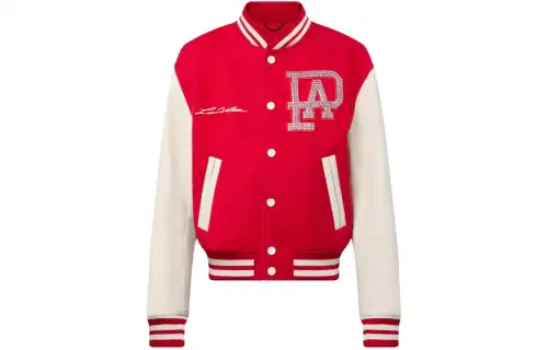 LOUIS VUITTON Mix Leather Varsity Blouson Jacket