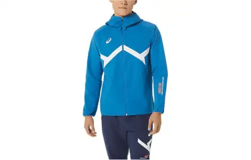 ASICS Jackets Men's Blue Hooded Moderate Other