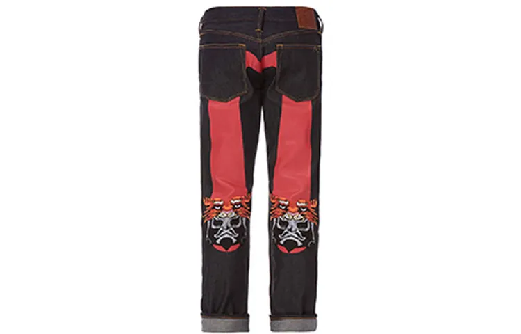 EVISU Jeans Men's Denim Blue Moderate Tapered Pants
