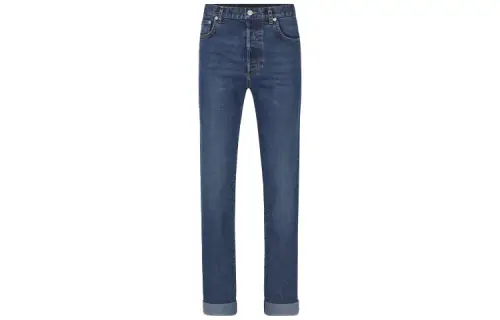 DIOR Quarterly New Products Jeans Men's Blue Moderate Straight Fit Pants