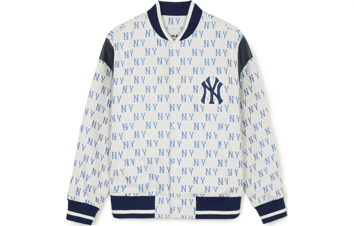 MLB SS24 Baseball Jacket Unisex Cream
