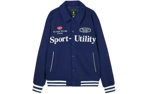 Skechers Colorful Baseball Jacket Men's Ocean Cave Blue