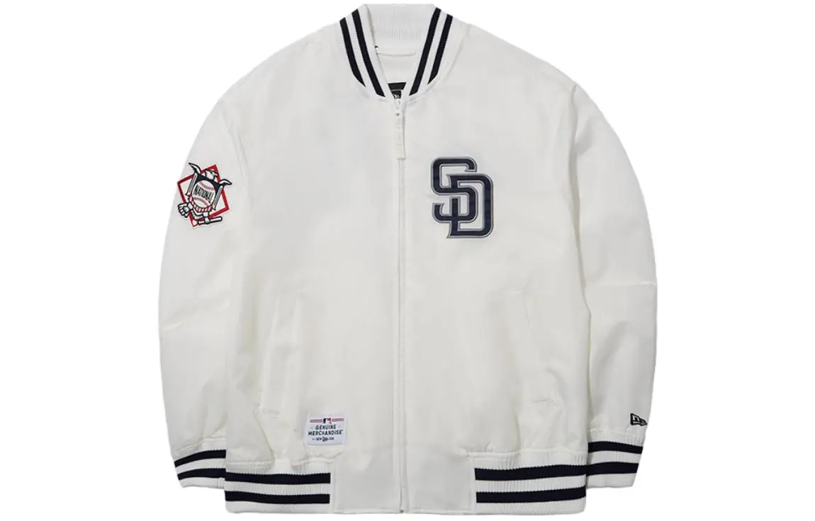 New Era Baseball Jacket Unisex White