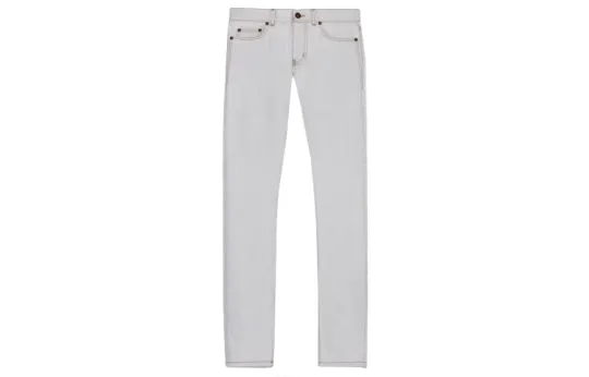 SAINT LAURENT Jeans Men's Gray White