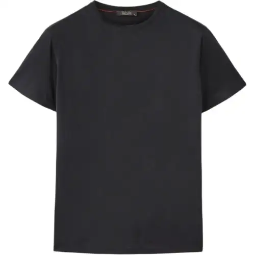 Loro Piana T Shirts Men's Black Crew Neck Moderate