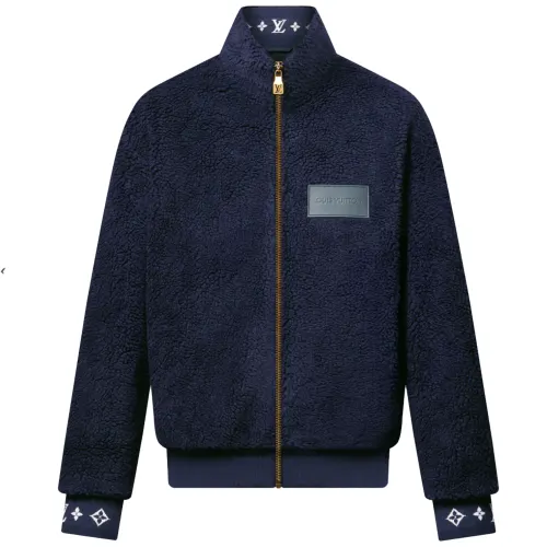 LOUIS VUITTON 1AGL Leather Patch Fleece Blouson