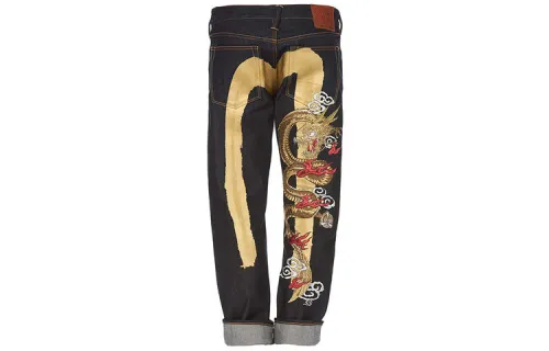 EVISU Jeans Men's Denim Blue Moderate Straight Fit Pants