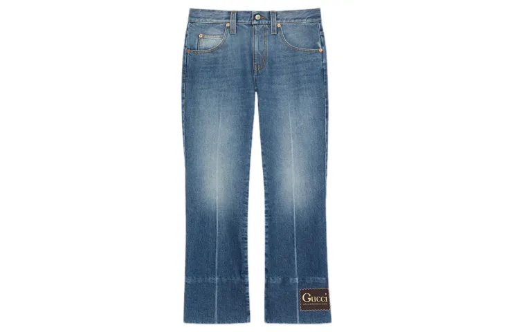 【Previous Season】kick-flare logo-patch jeans
