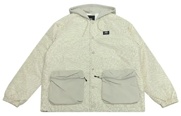 Vans Jackets Men's Light Beige Hooded Thickened Other