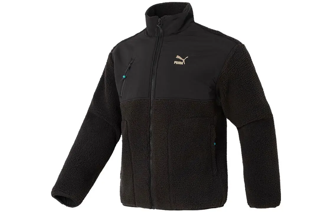 PUMA CNY Jackets Men's Black Stand Collar Moderate Straight Fit
