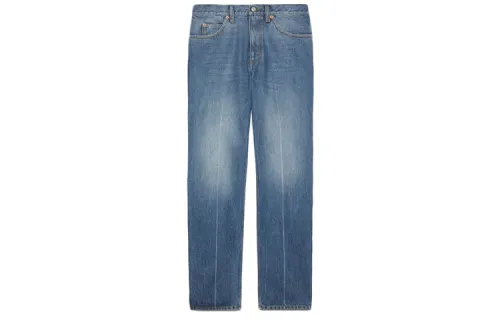 GUCCI Jeans Men's Blue Moderate Straight Fit Pants
