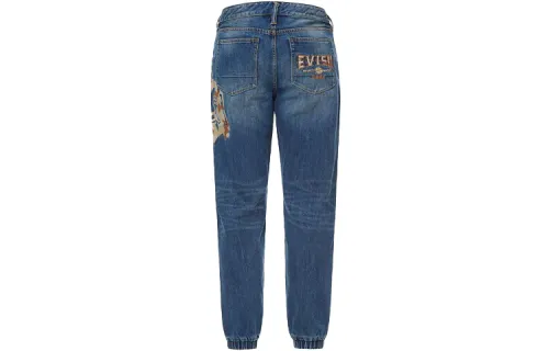 EVISU Cuffed Pants Jeans Men's Denim Blue