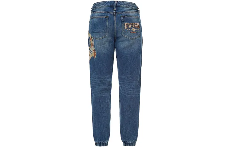 EVISU Cuffed Pants Jeans Men's Denim Blue