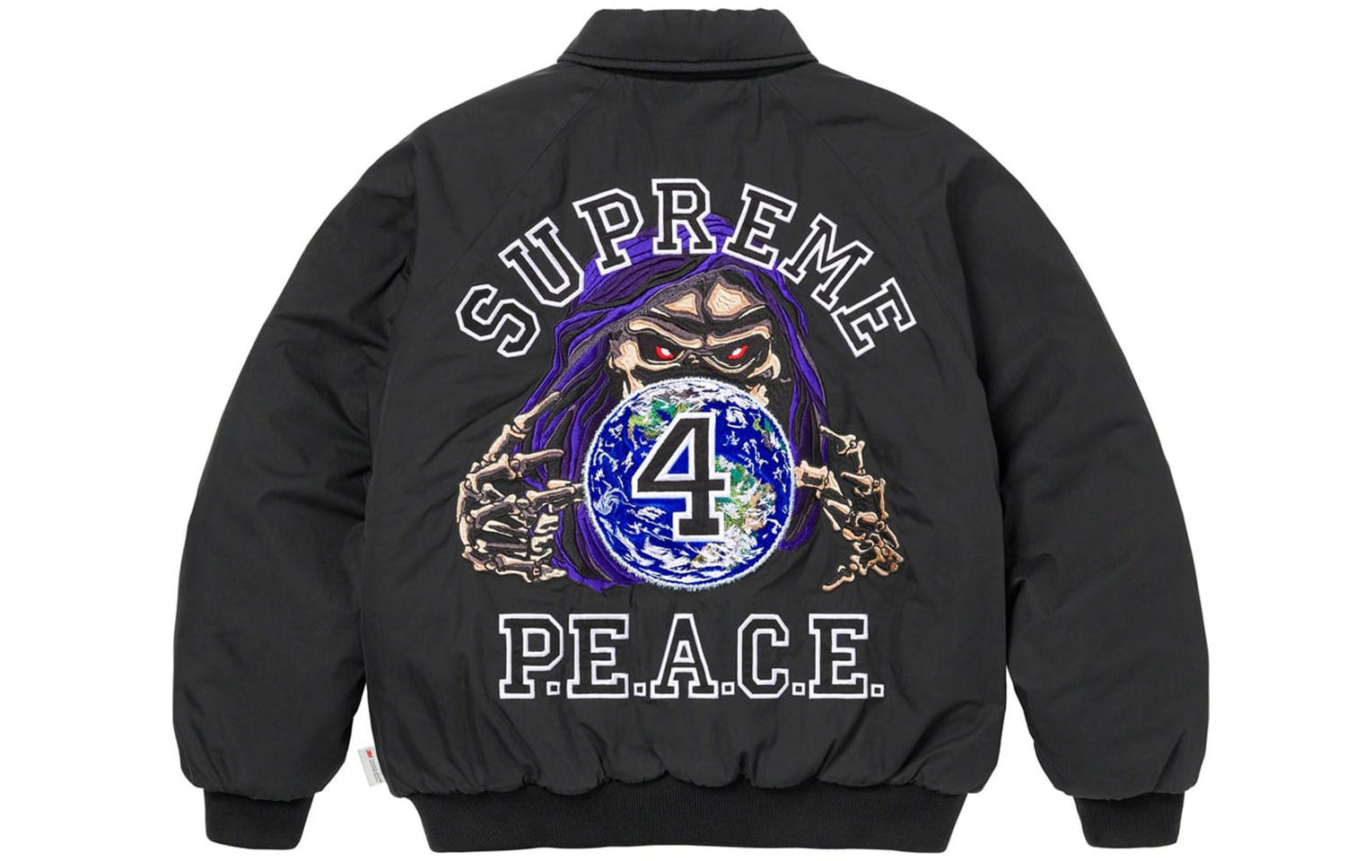 Куртка Supreme FW23 WEEK11 PEACE EMBROIDERED WORK JACKET (черная)