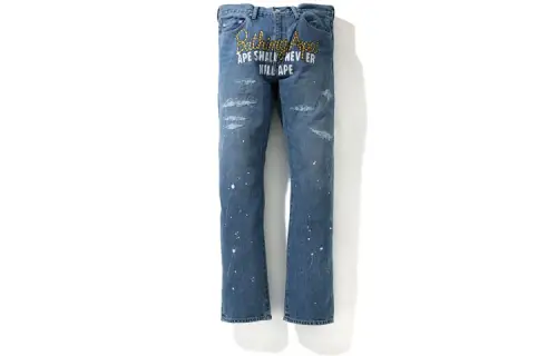 A BATHING APE Bape Jeans Men's Blue Moderate Slim Fit Pants