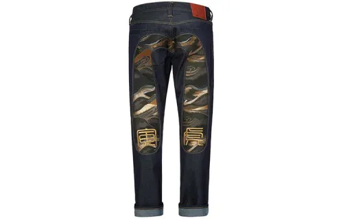 EVISU Jeans Men's Denim Blue Moderate Tapered Pants