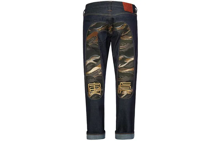 EVISU Jeans Men's Denim Blue Moderate Tapered Pants