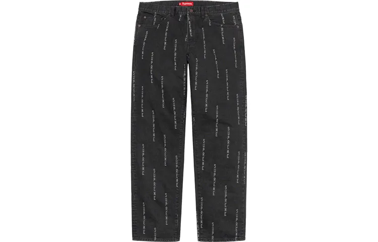 Supreme Logo Stripe Jacquard Regular Jean