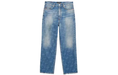 Balenciaga Jeans Men's Denim Blue Moderate Straight Fit Pants