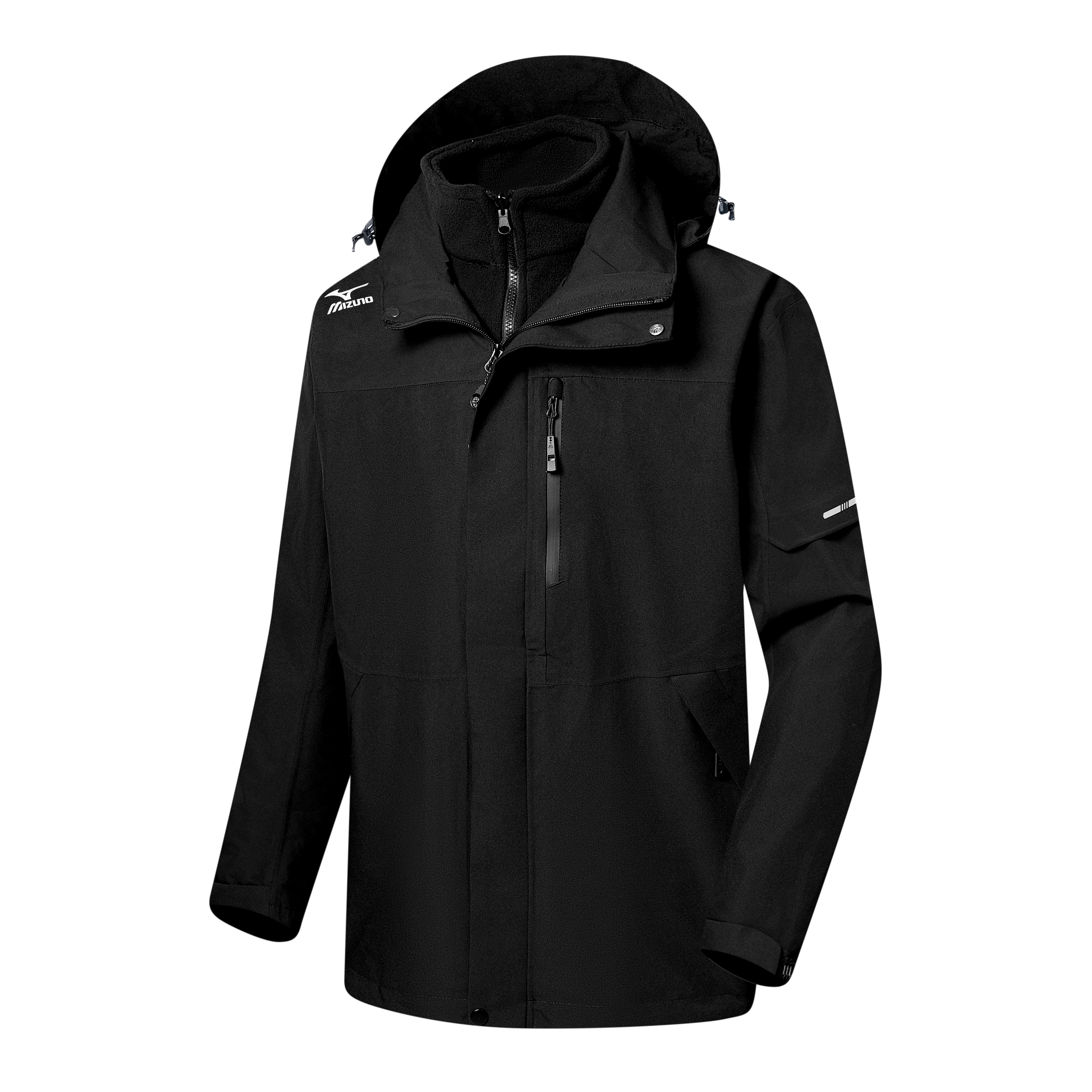 Mizuno Mizuno, travel retroreflective windproof waterproof removable velvet liner, hoody, jacket for men and women, with your logo imprint, three-in-one