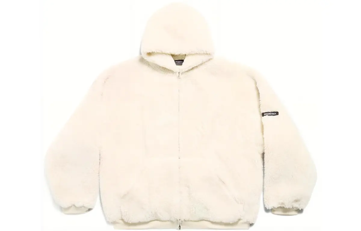 Balenciaga Fake Shearling Zipped Hoodie