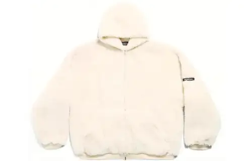 Balenciaga Fake Shearling Zipped Hoodie