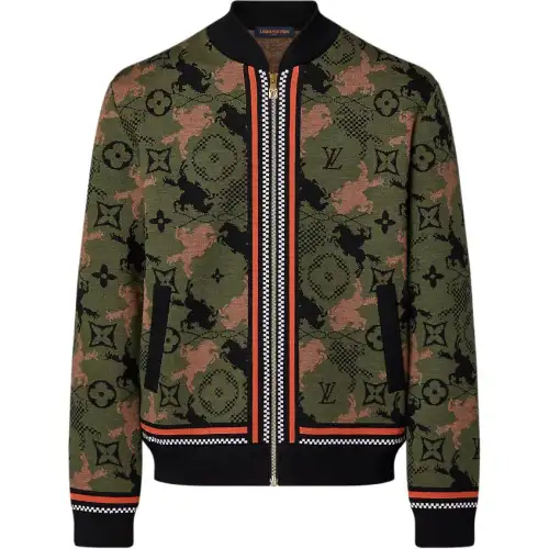 LOUIS VUITTON Jacquared Wool Bomber Blouson