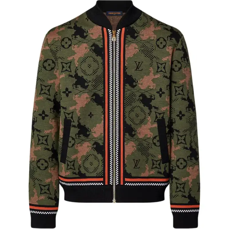 LOUIS VUITTON Jacquared Wool Bomber Blouson