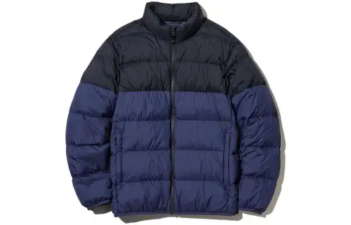 UNIQLO Down Jackets Men's Dark Blue Stand Collar Moderate