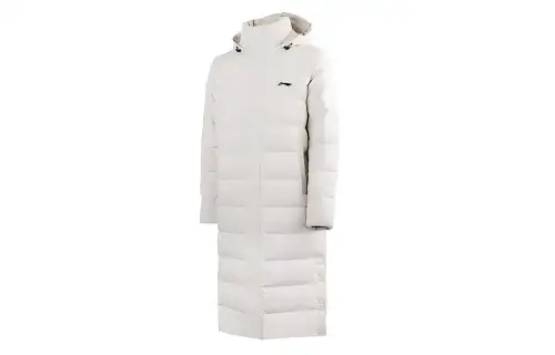 Li Ning Down Jackets Men's White Hooded Thickened Down Coat
