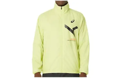ASICS Jackets Men's Glowing Yellow Stand Collar Moderate Other