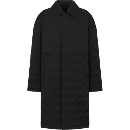 DIOR Coats Men's Black Lapel Moderate Straight Fit