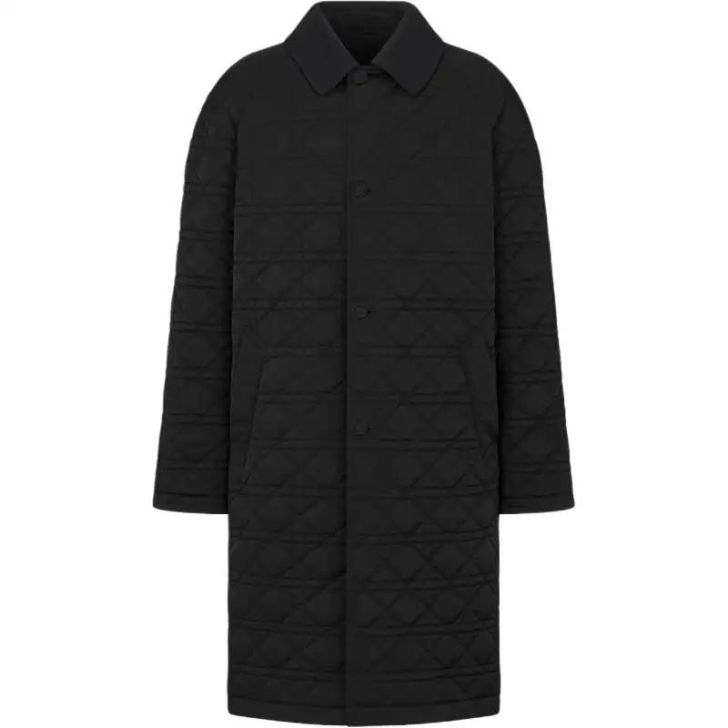 DIOR Coats Men's Black Lapel Moderate Straight Fit