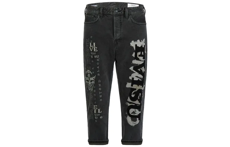 EVISU Tapered Pants Jeans Men's Black