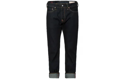 EVISU Slim Fit Pants Moderate Jeans Spring And Autumn Unisex Denim Blue